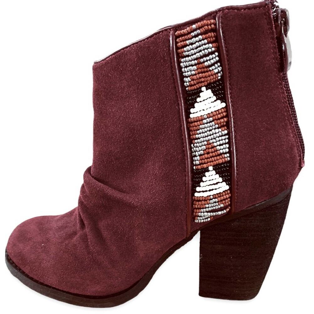 Sbicca‎ vintage collection booties. Shoes burgundy leather uppers size 7.5 - Picture 3 of 7